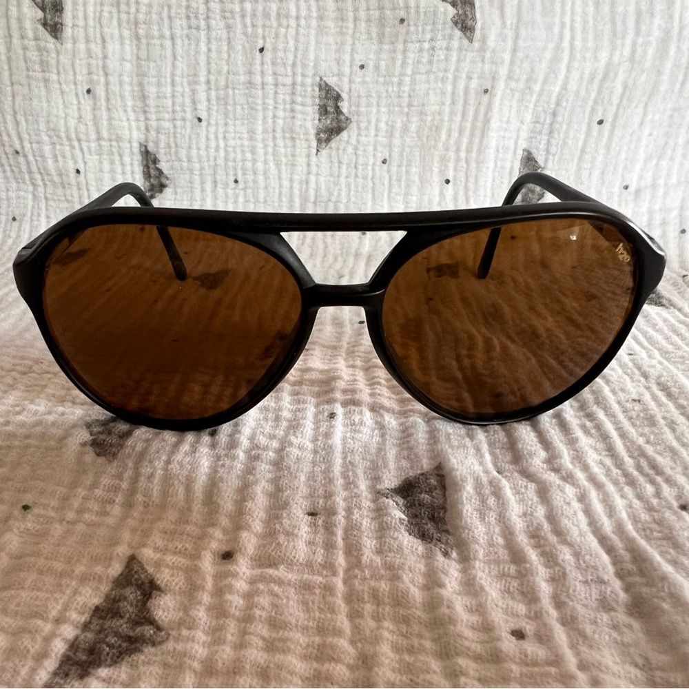 Vintage REVO H20 Double Bridge Sunglasses with Glass Lenses Black Frame - Picture 3 of 9